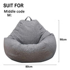 Lazy Sofa Bean Bag Bezug aus Leinenstoff – Sitzsack- &amp; Lounger-Hülle ohne Füllung für Wohnzimmer, Tatami &amp; Lounge 
