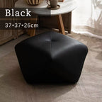 Moderner achteckiger Fußhocker aus PU-Leder – Vielseitiger Sitzhocker mit Massivholz-Basis für Wohnzimmer & Schlafzimmer