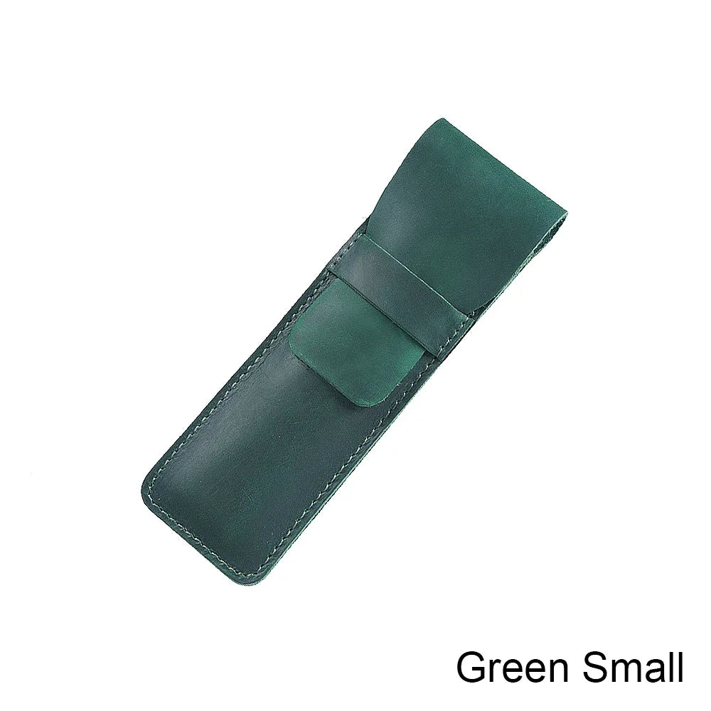 Premium Leder Stiftehalter aus echtem Rindsleder – Retro Einzel-Pen-Etui, schlank &amp; langlebig