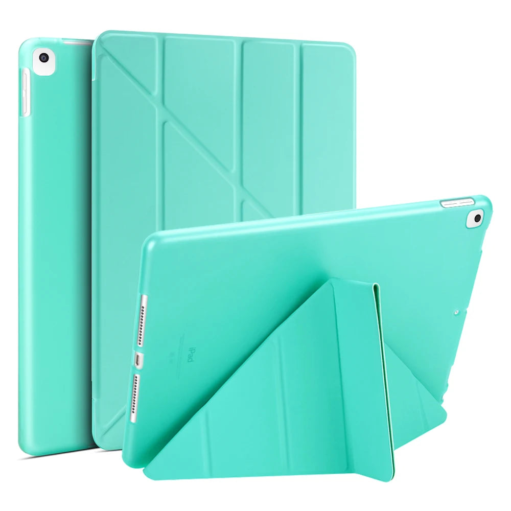 Premium Leder iPad Hülle mit Silikon-Backcover – Slim Smart Case mit Auto Wake/Sleep & Standfunktion für iPad 9.7–10.9 Zoll
