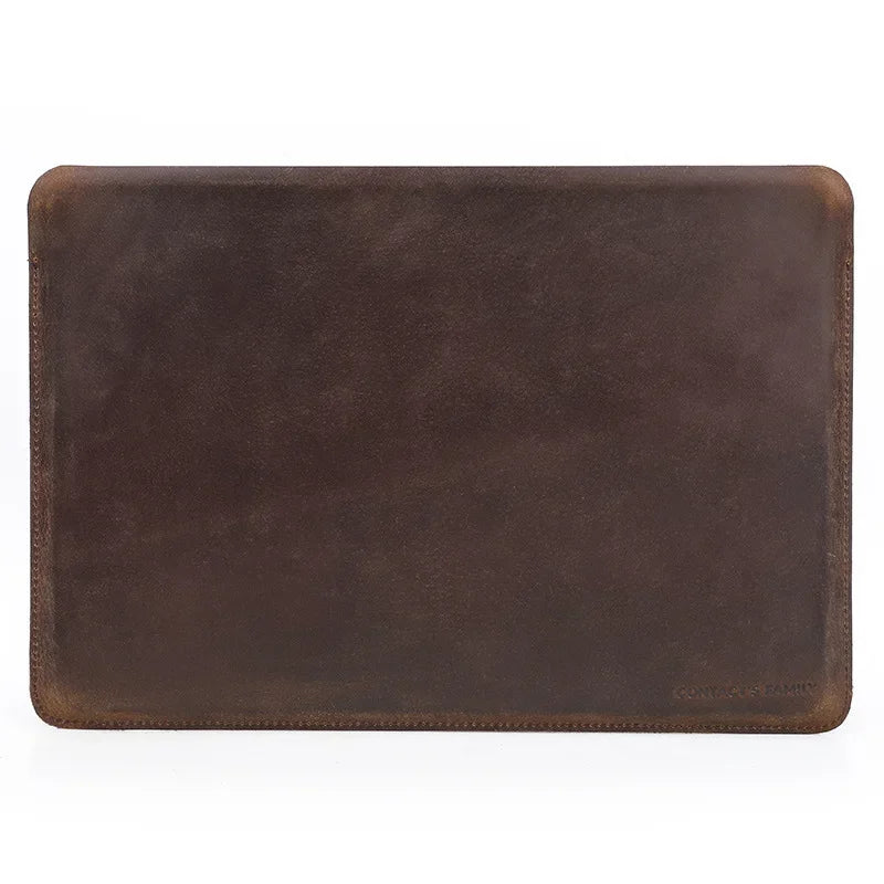Handgefertigte Laptop-Hülle aus echtem Rindsleder – Sleeve für MacBook Air 13,6 Zoll, Notebook Organizer & Travel Case