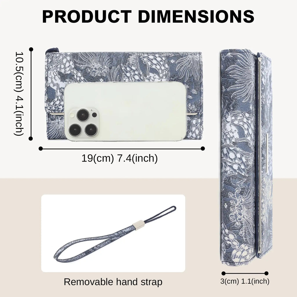 Miss Lulu Damen Geldbörse – Bunte Langbörse aus PU-Leder mit großem Fassungsvermögen und Kartenfächern