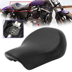 Schwarzer Motorrad Solo-Fahrersitz aus PU-Leder – Coussin de siège avant pour Harley-Davidson Sportster XL 883 / 1200 / 48 / 72 (2004–2015) 