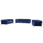 Luxuriöses Chesterfield Samt Sofa Set – Gepolstertes Ecksofa in edlem Design für das Wohnzimmer