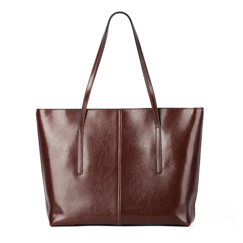 Burminsa Damen Tote Bag aus echtem Rindsleder – Große Luxus-Schultertasche &amp; Shopper Handtasche 2025