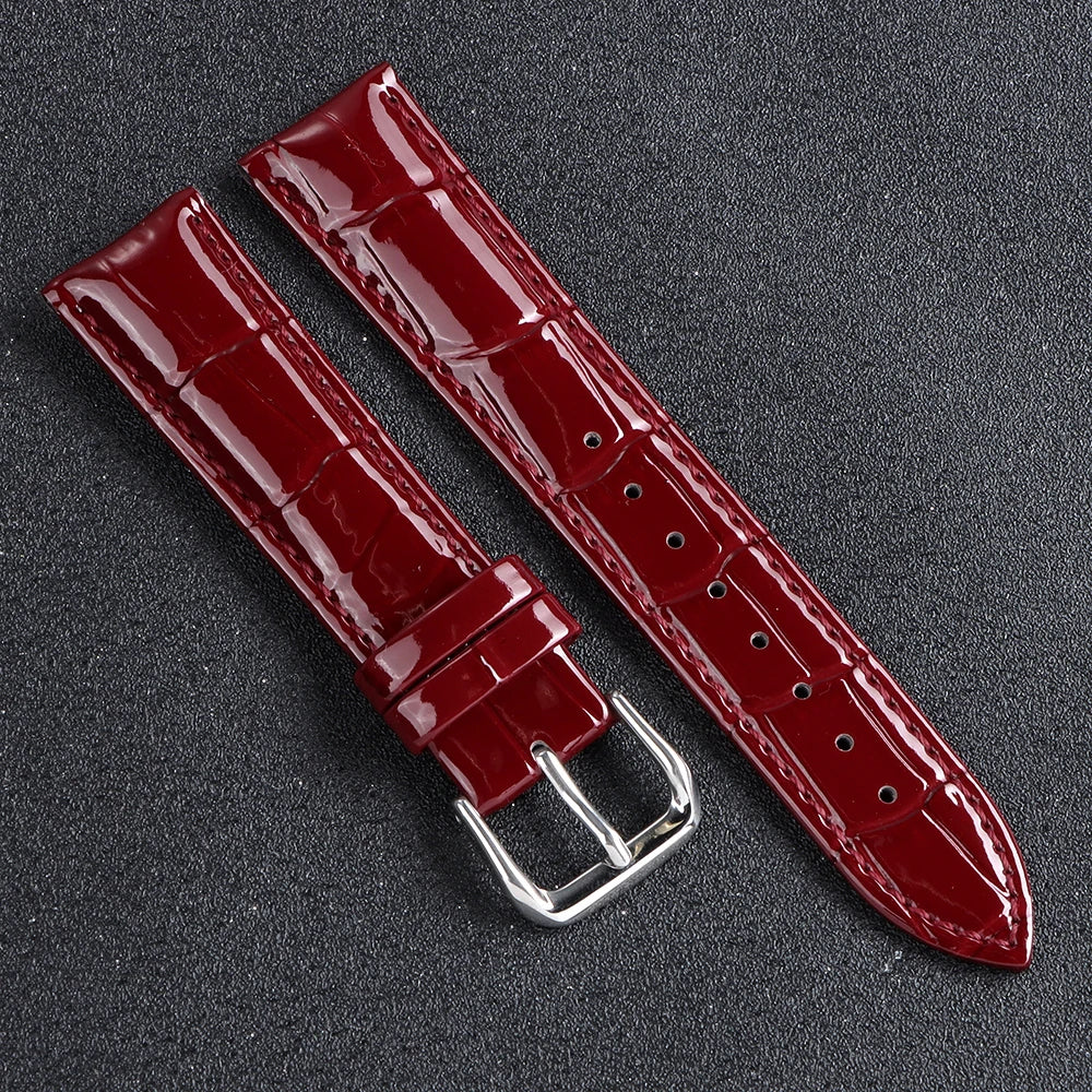 Glänzendes Leder Uhrenarmband aus Kalbsleder – Elegantes Business-Armband in 12–22mm für Damen & Herren