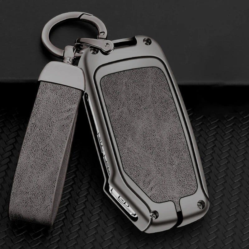 Metall & Leder Autoschlüssel Hülle für Kia – Hochwertige Schlüsselabdeckung für Sportage, Ceed, Sorento, Cerato, Forte, KX3 & K5 (2017–2020)