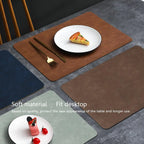 PU-Leder Tischsets in gewaschener Rindsleder-Optik – Hitzebeständige, wasserdichte & abwischbare Platzmatten für Küche & Party