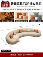 Luxuriöses Apartment Leder Sofa im italienischen Vintage-Stil – Canapé de salon design confortable en cuir véritable &amp; Holz