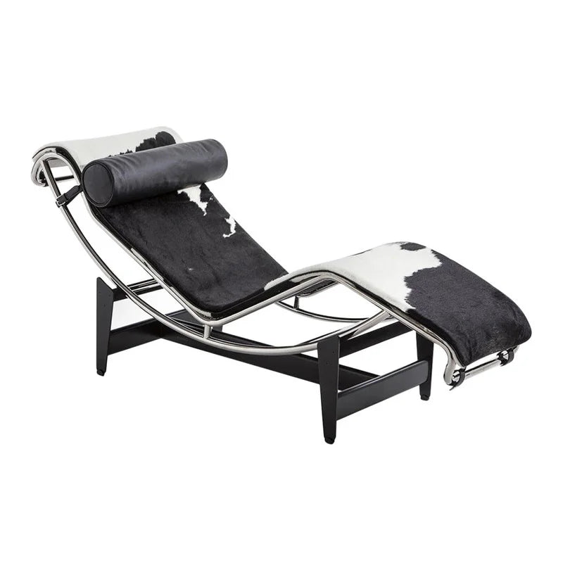 Moderner Luxus Leder-Relaxsessel – Designer Lounge- & Recliner Chair aus Edelstahl für Wohnzimmer, Schlafzimmer & Salon