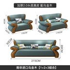 Canapé-lit nordique en cuir au design minimaliste – Canapé-lit modulaire en forme de L/U au canapé-lit avec meubles en bois massif