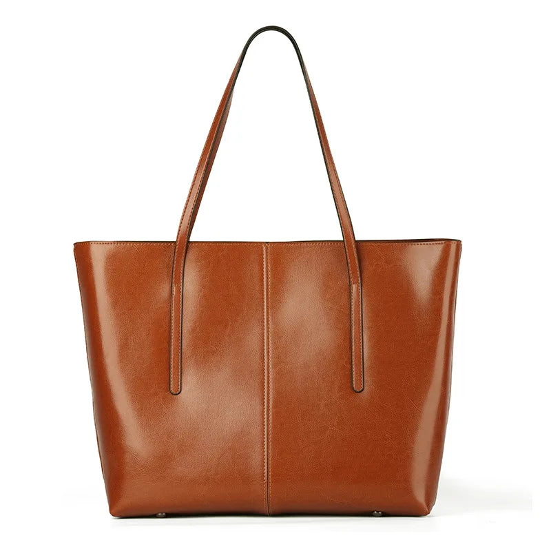 Burminsa Damen Tote Bag aus echtem Rindsleder – Große Luxus-Schultertasche & Shopper Handtasche 2025