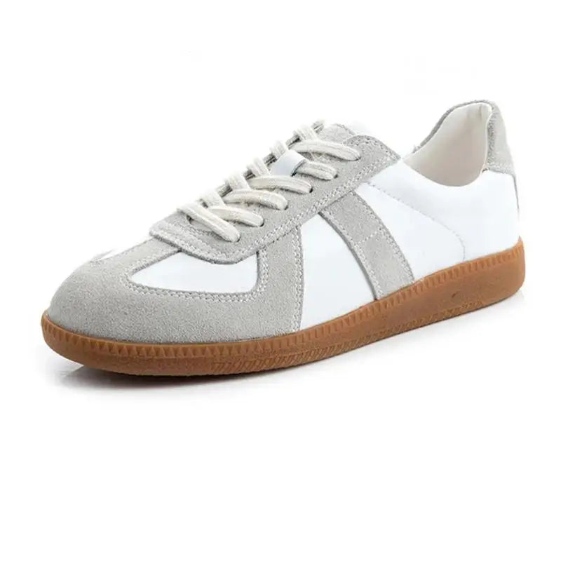 Luxus Damen Sneaker aus echtem Leder – Flache Casual Ledersneaker für Frühling & Herbst, Bequeme Freizeit- & Trainingsschuhe 2024