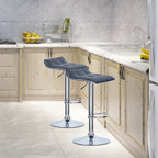 WOLTU Barhocker 2er Set en PU-Leder – Höhenverstellbare &amp; drehbare Tresenhocker mit gepolsterter Sitzfläche et Chromstahl-Gestell