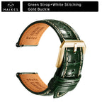 MAIKES Brassard de luxe en cuir avec dégagement rapide - Brassard Premium 20 mm / 21 mm / 22 mm avec fermeture papillon pour brassard élégant