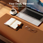 Tapis de bureau et tapis de souris en cuir PU pour bureau, bureau à domicile et école