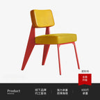 Memphis Style Designer-Lederstuhl mit Armlehnen – Moderner italienischer Retro Esszimmer- & Wohnzimmerstuhl mit Rückenlehne und Metallgestell