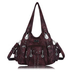 Angelkiss Damen Schultertasche aus PU-Leder – Große Hobo Handtasche mit Reißverschluss, Crossbody & Satchel für Alltag & Party