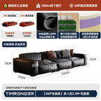 Italienisches Leder Ecksofa für das Wohnzimmer – Elegantes L-Form Design aus echtem Leder, komfortables Familien-Sofa im modernen Minimalismus