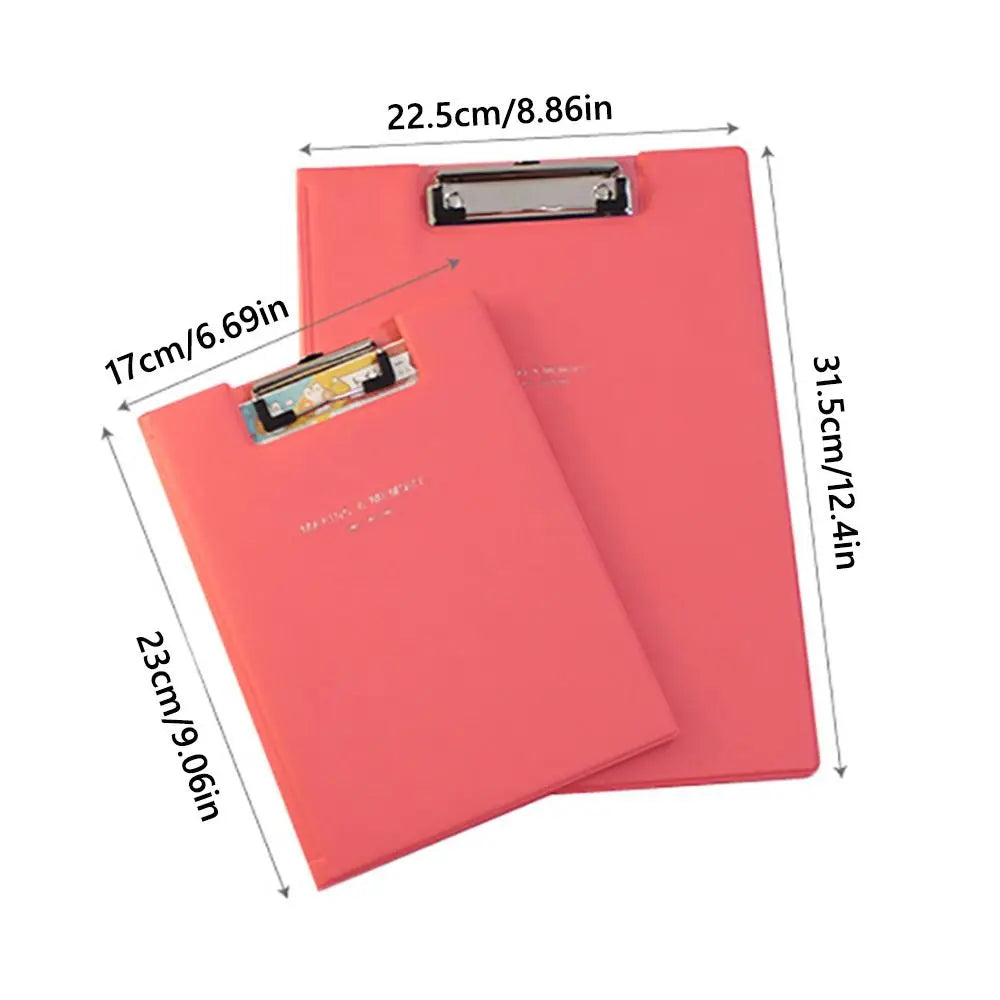PU-Leder Dokumentenmappe A4 / A5 mit Klemmbrett – Faltbare Vertragsmappe &amp; Schreibunterlage für Schule &amp; Büro 