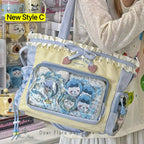 Y2K Ita Bag Damen – Sac fourre-tout transparent et bandoulière au style japonais Lolita, grand sac fourre-tout DIY Display 
