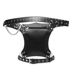Steampunk Damen & Herren Bauchtasche – Gothic PU-Leder Fanny Pack, Crossbody & Thigh Leg Hip Holster für Reisen und Festivals