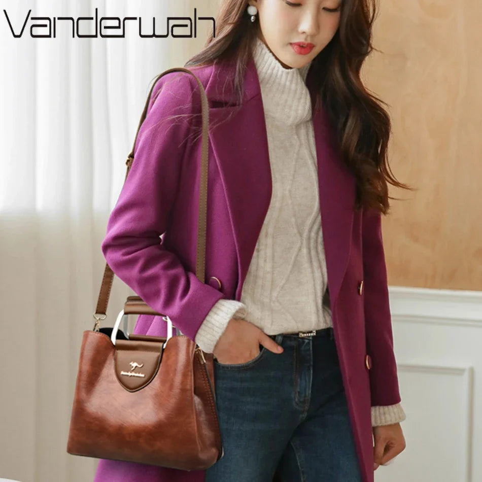 Luxuriöse Damen Tote Bag aus weichem Leder – Hochwertige Designer Schulter- & Crossbody-Handtasche für Alltag & Business