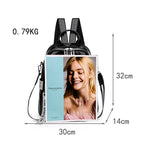 KMFFLY Damen Fashion Rucksack aus PU Leder – Designer Backpack mit reflektierenden Details, Casual Schul- & Reiserucksack für Mädchen & Frauen