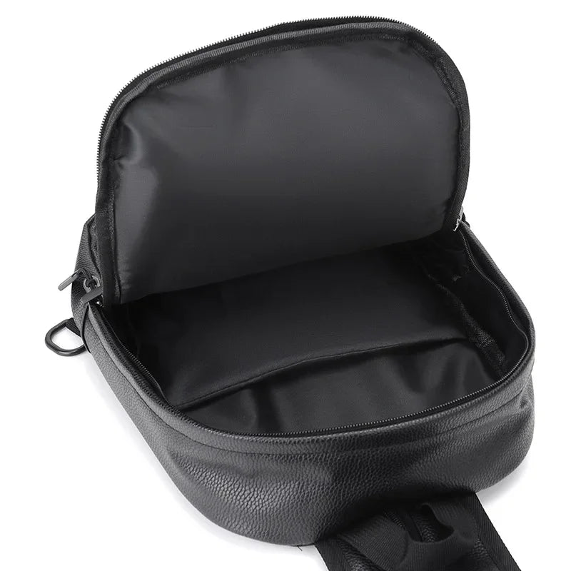 YUESKANGAROO Mini Herren Rucksack aus PU-Leder – Kompakter Fashion Rucksack & Chest Bag für Alltag & Reise