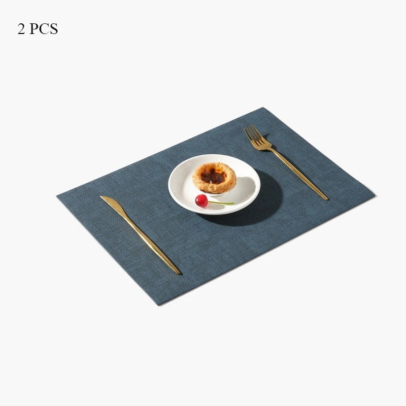 Nordic Square Leder-Tischsets beidseitig – Wasserdichte & hitzeisolierende Platzmatten für Zuhause & Hotel (1/2/3/4 Stück)