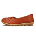 HAJINK Damen Leder Flats – Handgefertigte Loafers, Slip-On Ballerinas aus echtem Rindsleder