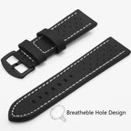 SAMCO Sport Vintage Leder-Uhrenarmband mit Edelstahlschließe - Correa de reloj clásica 18 / 20 / 22 / 24 mm para brazaletes