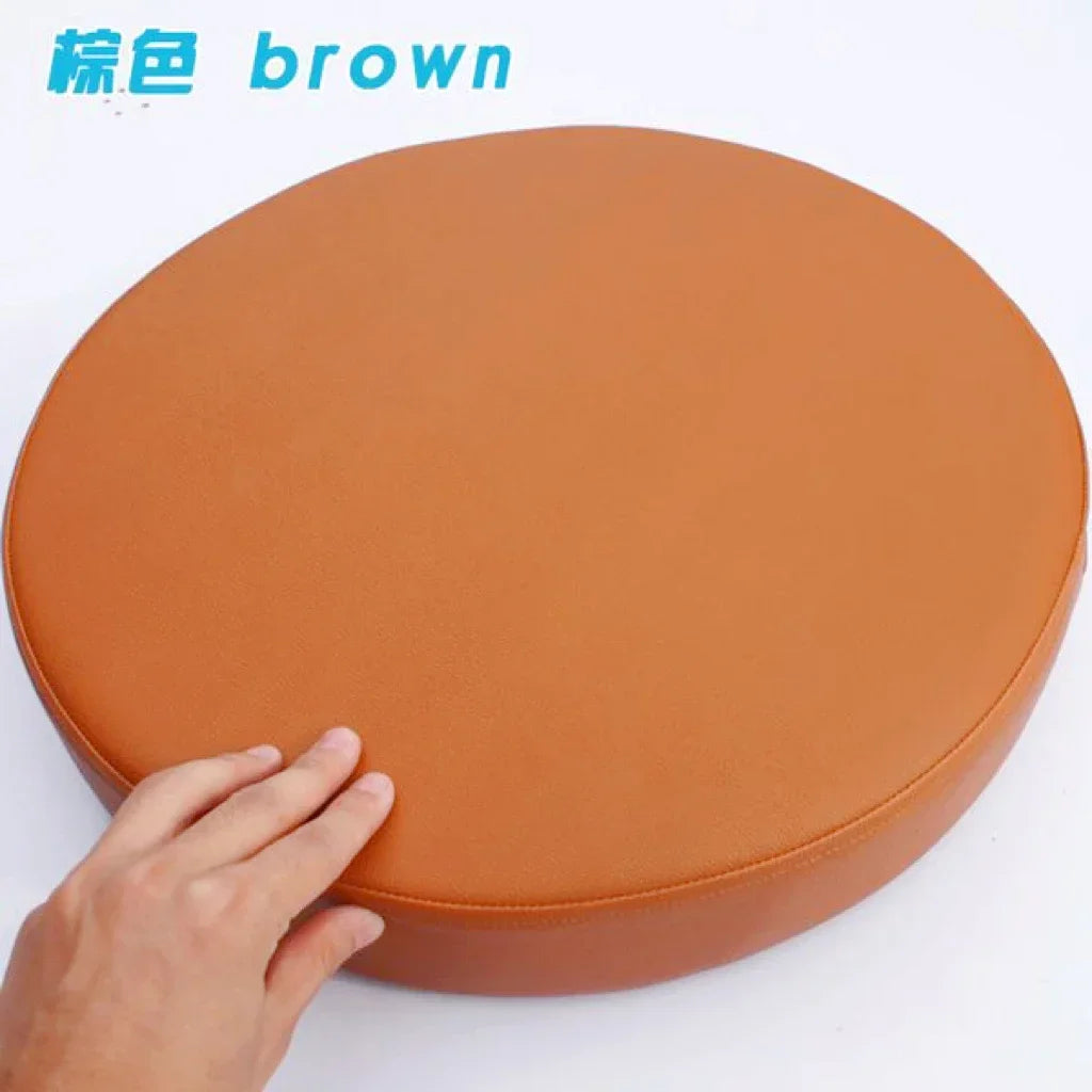 Rundes Sitzkissen aus Kunstleder Ø35 cm – Wasserdichtes, dick gepolstertes Stuhlkissen für Büro, Zuhause & Fahrzeug