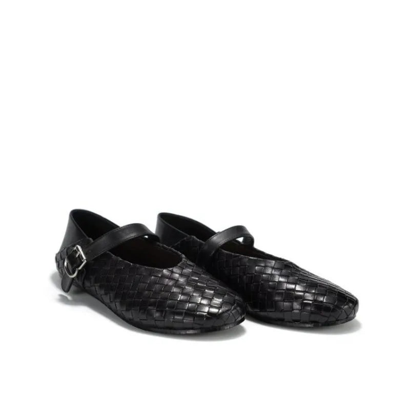 NoEnName_Null Damen Flats – Mary Jane Ballerinas aus weichem PU-Leder, runde Zehen, elegante Slip-On Schuhe für Frühling & Herbst