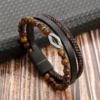 Classique Herren Lederarmband – Handgeflochtenes Multi-Layer Armband mit Magnetverschluss im modernen Punk-Style