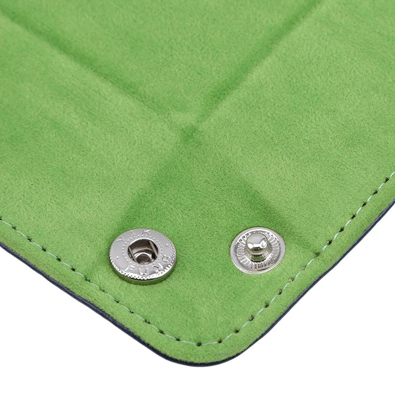 Rechteckige PU-Leder Ablageschale mit Samt – Faltbare Aufbewahrungsbox für Schlüssel, Würfel, Schmuck & Kleinteile