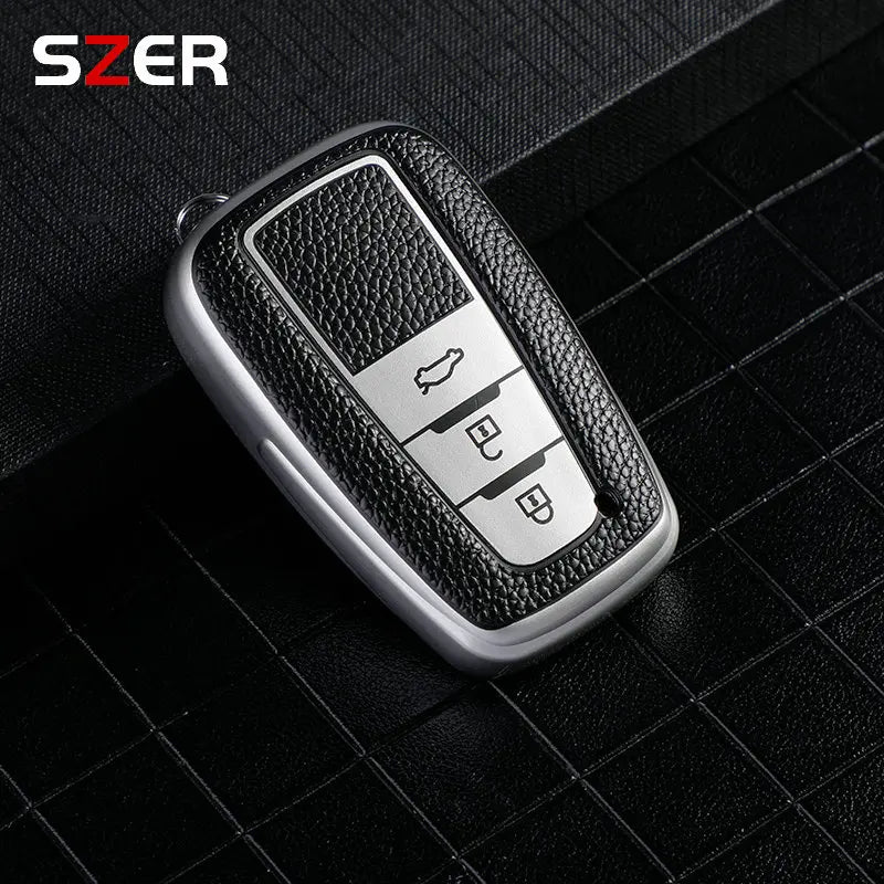 Funda de cuero premium de TPU para coche para Toyota – Funda robusta para llaves para Prius, Camry, Corolla, C-HR, RAV4 y Prado (desde 2018)