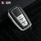 Funda de cuero premium de TPU para coche para Toyota – Funda robusta para llaves para Prius, Camry, Corolla, C-HR, RAV4 y Prado (desde 2018)
