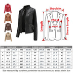 Damen Slim Lederjacke – Kurze Bikerjacke mit Stehkragen & Reißverschluss, Monochromer Look, Modische All-Season Jacke