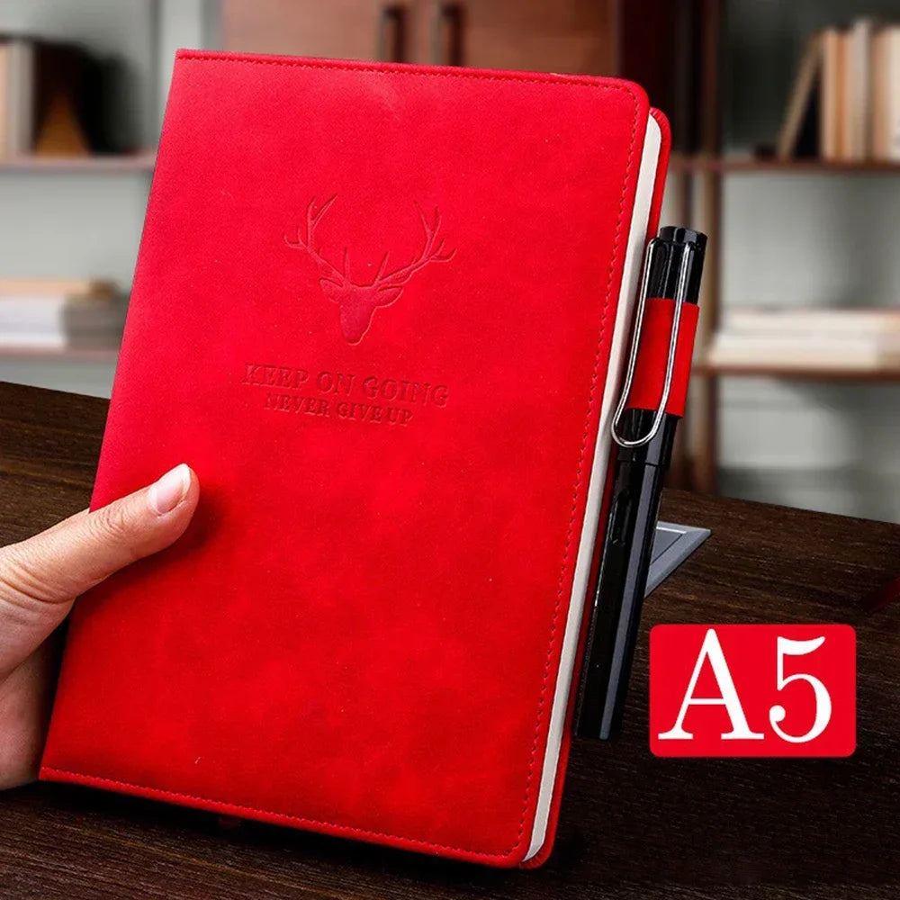 Luxuriöses A5 Leder-Notizbuch – Personalisierbar, 200 Seiten, Ideal für Business & Meetings