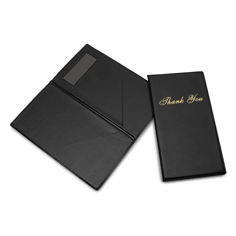 Carpeta de menú de cuero de primera calidad, tarjetero para cheques de invitados, presentador de cheques de restaurante, carpeta de menú para mesero, organizador de chequera 