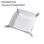 Faltbare Leder Ablageschale 25×25 cm – Elegantes Storage Tray für Schmuck, Schlüssel & Kleinteile