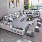 Multifunktionales Relax Leder Ecksofa – Ausziehbares &amp; verstellbares Couples-Sofa mit Schlaffunktion und Stauraum, modernes Design für das Wohnzimmer