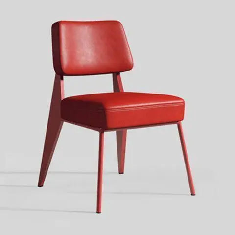 Nordischer Leder-Armchair mit Metallgestell – Vielseitiger Designerstuhl für Esszimmer, Wohnzimmer, Café & Meetingräume