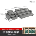 Modernes italienisches Leder Sofa mit Stauraum & elektrischer Funktion – Platzsparendes Kombinationssofa für kleine Wohnungen, elektrisch verstellbar