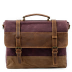 MUCHUAN Herren Vintage Waxed Canvas Messenger Bag – Wasserdichte Schultertasche mit Lederakzenten für Büro & Alltag