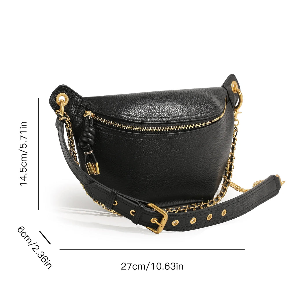 ITAMOOD Echtleder Bauchtasche für Damen – Modische Fanny Pack, Luxuriöse Designer-Gürteltasche & Trendige Crossbody Bag