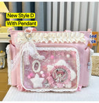 Y2K Ita Bag Damen – Sac fourre-tout transparent et bandoulière au style japonais Lolita, grand sac fourre-tout DIY Display 