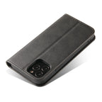Étui à rabat en cuir magnétique pour iPhone – Étui de luxe avec carte, fonction support et compatibilité MagSafe 