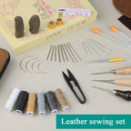 NOTIONSLAND Leder Nähset Heavy Duty – Handnäh- & Polster-Reparaturset mit Großöhrnadeln, Ahlen & Garn